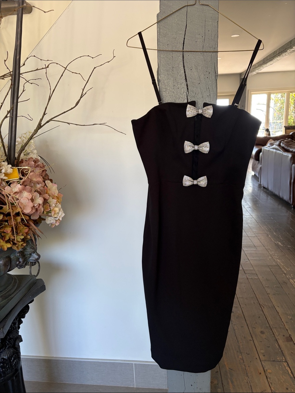 Black Bow Accent DRESS THE POPULATION Sheath Dress